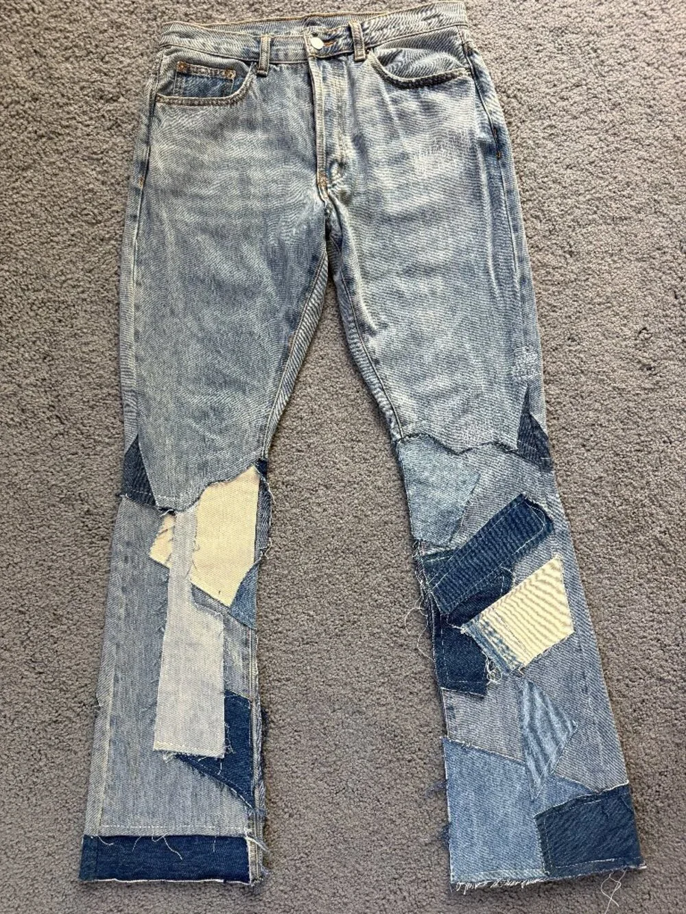 mnml B424 Patch Flare B Fit Denim Jeans -Men's Sz. 31 -Patchwork Flare Leg -VGUC